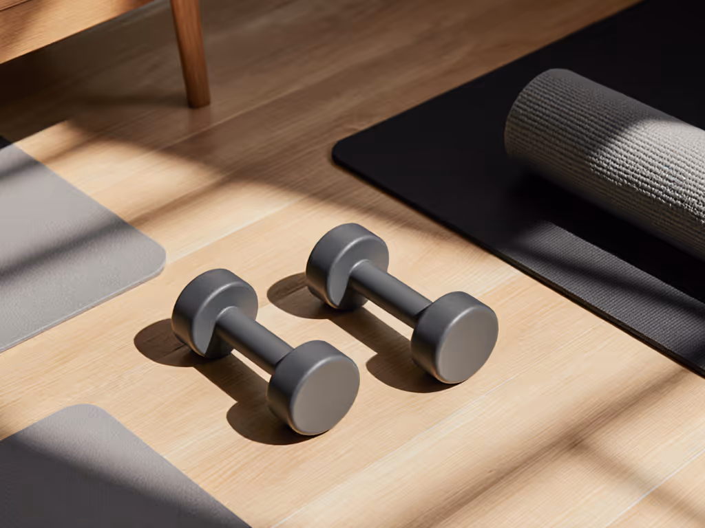 quiet_dumbbell_training_in_small_apartment