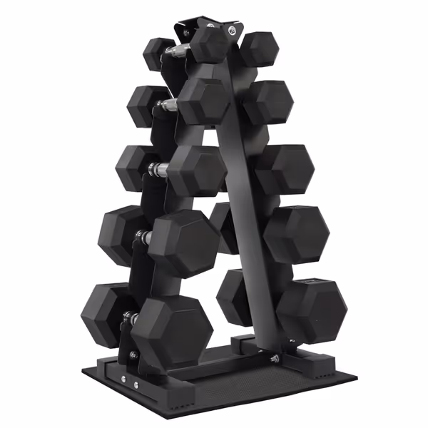 Rubber Coated Hex Dumbbells